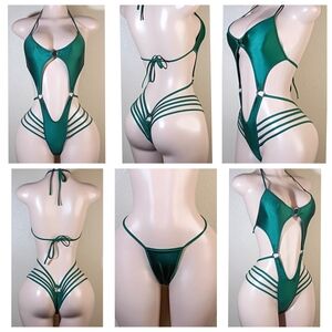 Chic Green Custom Strappy One-Piece